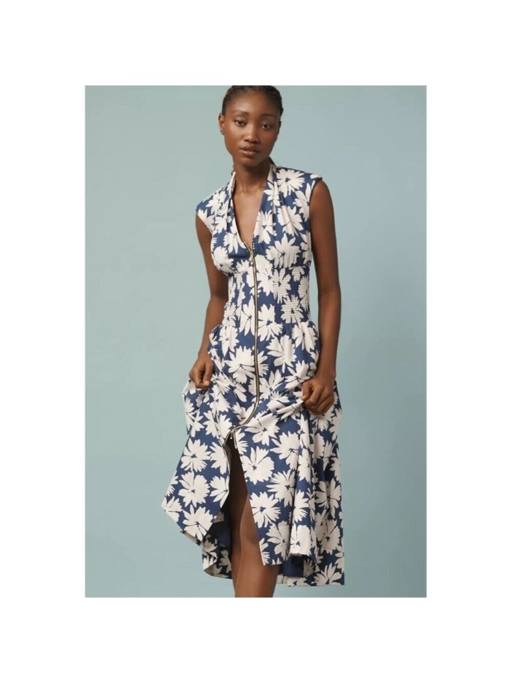 NWT Size M - Anthropologie The Tommie Cotton Zip-Front Midi Dress (NWT US$ 170)